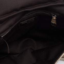 Miu Miu Beige Python Embossed Leather Flap Shoulder Bag
