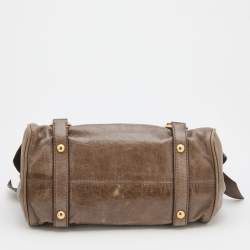 مملوكة مسبقًا Miu Miu Taupe Vitello Lux Leather Bow Satchel