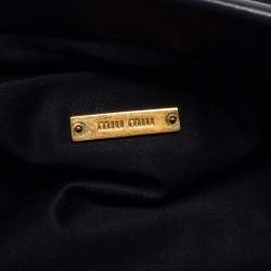 Pre Owned Miu Miu Black Matelassé Leather Frame Clutch