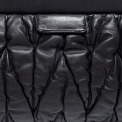 Pre Owned Miu Miu Black Matelassé Leather Frame Clutch