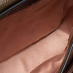 Miu Miu Olive Green Madras Leather Push Lock Flap Top Handle Bag
