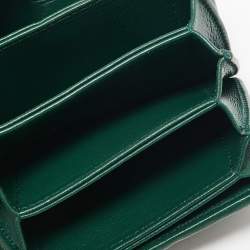 Pre Owned Miu Miu Green Matelasse Leather Card Holder