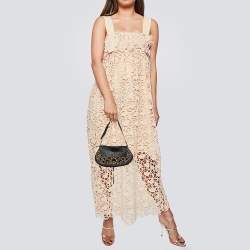 Pre Owned Miu Miu Black Leather Studded Flap Shoulder Bag