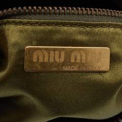 Pre Owned Miu Miu Black Leather Studded Flap Shoulder Bag