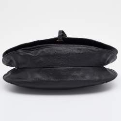 Pre Owned Miu Miu Black Leather Studded Flap Shoulder Bag