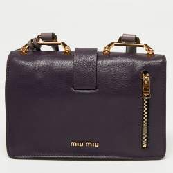 Miu Miu Two Tone Madras Leather Flap Crossbody Bag