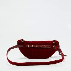 Miu Miu Red Matelassé Velvet Belt Bag