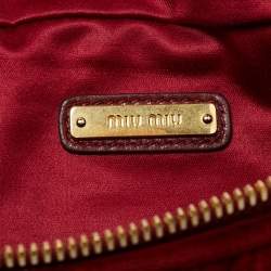Miu Miu Red Matelassé Velvet Belt Bag
