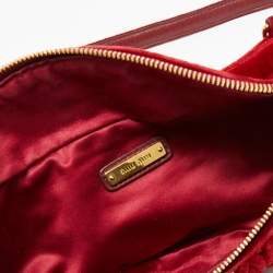 Miu Miu Red Matelassé Velvet Belt Bag