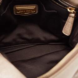 Miu Miu Beige Glazed Leather Bow Tote