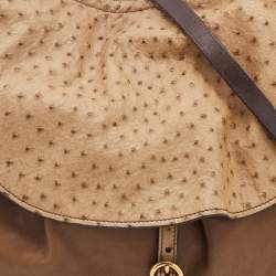 Miu Miu Tri Color Ostrich and Leather Top Handle Bag