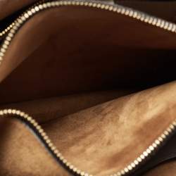 Miu Miu Grey /Brown Madras Leather Push Lock Tote