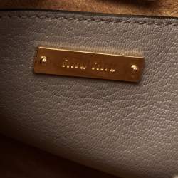 Miu Miu Grey /Brown Madras Leather Push Lock Tote