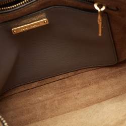 Miu Miu Grey /Brown Madras Leather Push Lock Tote