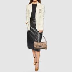 Miu Miu Metallic Gold Matelassé Leather Crystal Flap Shoulder Bag