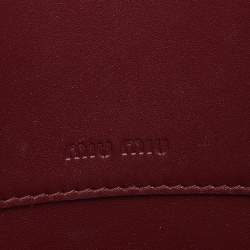 Pre Owned Miu Miu Burgundy Satin Crystal Embellished Chain Shoulder Bag