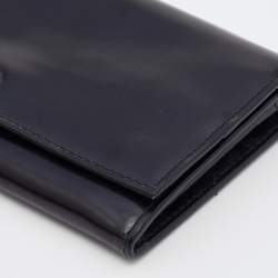 Pre Owned Miu Miu Black Matte Leather Continental Wallet