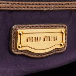 Miu Miu Brown Studded Leather Monk Zip Satchel