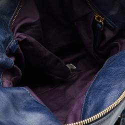 Pre Owned Miu Miu Blue Vitello Lux Leather Bow Bag