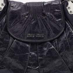 Miu Miu Deep Violet Leather Gathered Hobo 