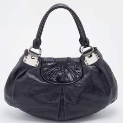 Miu Miu Deep Violet Leather Gathered Hobo 
