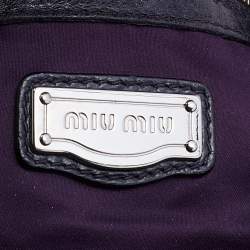 Miu Miu Deep Violet Leather Gathered Hobo 