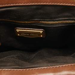 Miu Miu Brown Leather Frame Metal Clutch