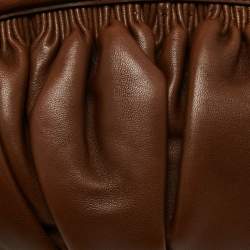 Miu Miu Brown Leather Frame Metal Clutch