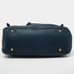 Pre Owned Miu Miu Blue Leather Turnlock Shoulder Bag