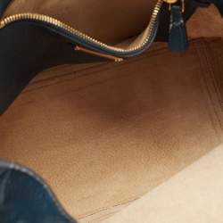 Pre Owned Miu Miu Blue Leather Turnlock Shoulder Bag