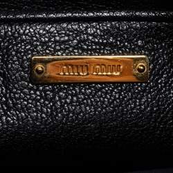 مملوكة مسبقًا Miu Miu Beige/Black Madras Leather Wristlet Clutch
