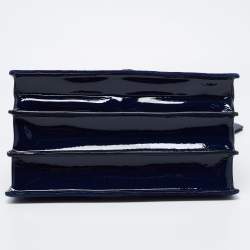 Pre Owned Miu Miu Blue Velvet Crystal Embellished Buckle Flap Top Handle Bag