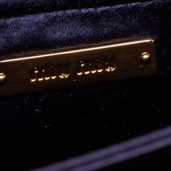 Pre Owned Miu Miu Blue Velvet Crystal Embellished Buckle Flap Top Handle Bag