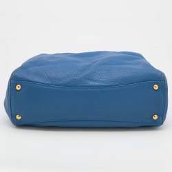 Miu Miu Blue Leather Middle Zip Tote