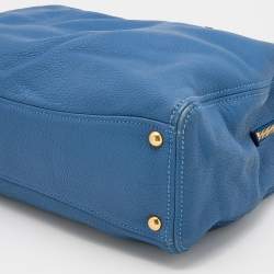 Miu Miu Blue Leather Middle Zip Tote
