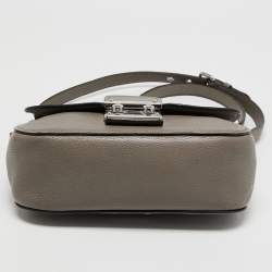 Miu Miu Grey Leather Flap Shoulder Bag