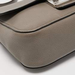 Miu Miu Grey Leather Flap Shoulder Bag