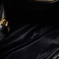 Pre Owned Miu Miu Black Matelassé Leather Bow Tote