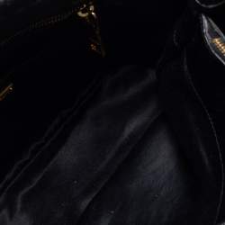 Pre Owned Miu Miu Black Matelassé Leather Bow Tote