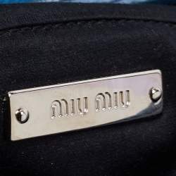 Miu Miu Blue Matelasse Leather Flap Wallet on Chain