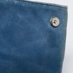 Miu Miu Blue Matelasse Leather Flap Wallet on Chain