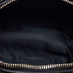 Pre Owned Miu Miu Black Matelasse Leather Zip Crossbody Bag