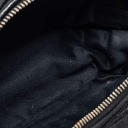 Pre Owned Miu Miu Black Matelasse Leather Zip Crossbody Bag