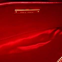 Miu Miu Red Matelassé Leather Zip Clutch