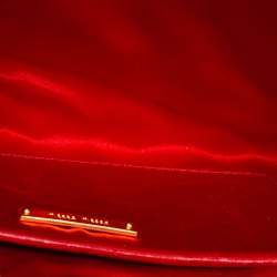 Miu Miu Red Matelassé Leather Zip Clutch