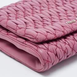Miu Miu Bubble Gum Matelasse Leather Crystal Crossbody Bag