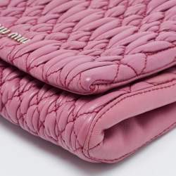 Miu Miu Bubble Gum Matelasse Leather Crystal Crossbody Bag