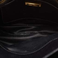 Pre Owned Miu Miu Black Madras Leather Tote
