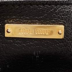 Pre Owned Miu Miu Black Madras Leather Tote