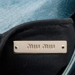 مملوكة مسبقًا Miu Miu Blue Matelasse Leather Flap Crossbody Bag